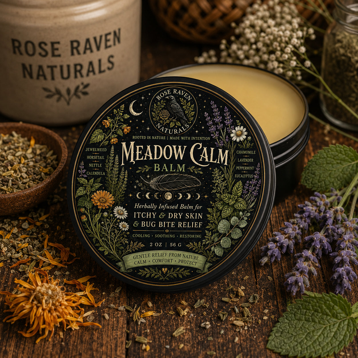 Meadow Calm Balm | Herbal Skin Comfort Balm for Itchy, Dry & Irritated Skin