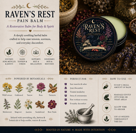 Raven’s Rest Herbal Comfort Balm | Botanical Body Balm for Muscles & Everyday Aches
